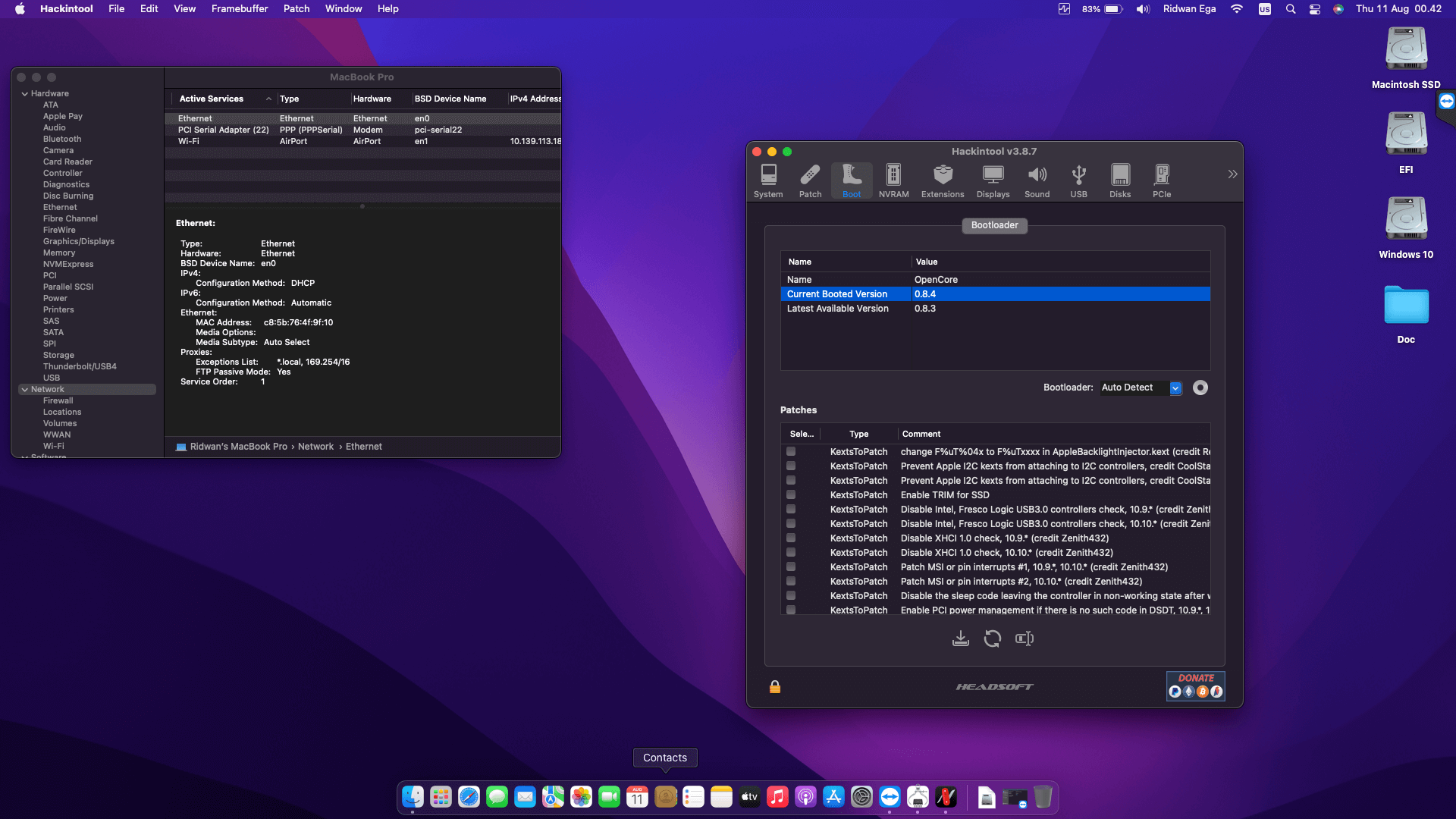 Lenovo Thinkpad T460S 2nd [SkyLake   Intel HD 520 + PS2 SMBUS]   OpenCore 8